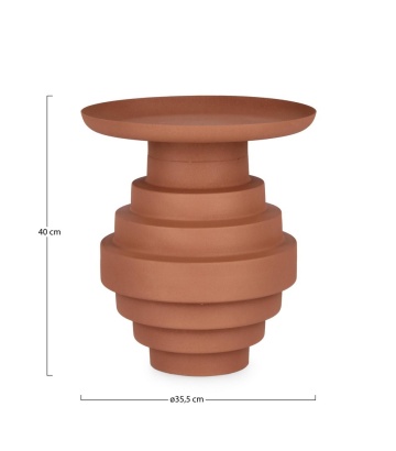 Măsuță de cafea rotundă Amba, din oțel teracotă mat, diametru 35.5 cm - Img 2
