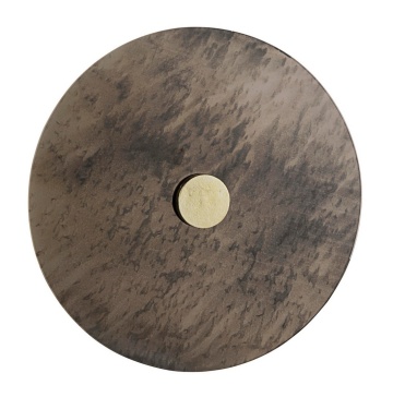 Măsuță de cafea rotundă, cu blat din sticlă și cadru din aluminiu finisaj alamă, diametru 45 cm - Img 3