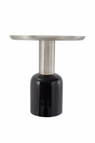 Masuta de cafea rotunda din fier 49,5x49,5x52 cm negru / argintiu