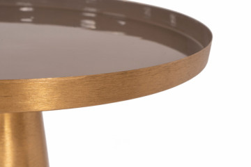 Masuta de cafea rotunda din metal Morrison 51x51x50 gri/auriu - Img 3
