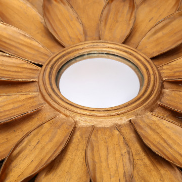 Oglindă rotunda cu rama din fier aurie Lidia 6x87x87 cm - Img 3