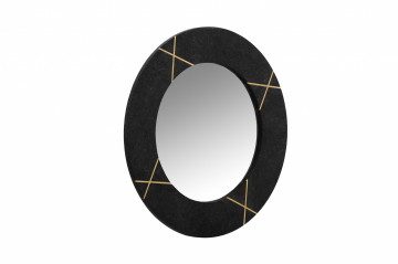 Oglindă rotunda cu rama din marmura neagra Dexter 61x61x2 cm