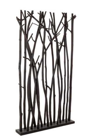 Paravan Aili, din lemn de Mungur, vopsit negru, 100x18.5x180 cm