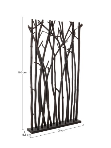 Paravan Aili, din lemn de Mungur, vopsit negru, 100x18.5x180 cm - Img 2