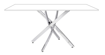 Picioare cromate din oțel masă dining Modern, 160x90 cm - Img 3