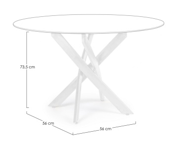 Picioare masa dining din oțel vopsit alb - Img 2