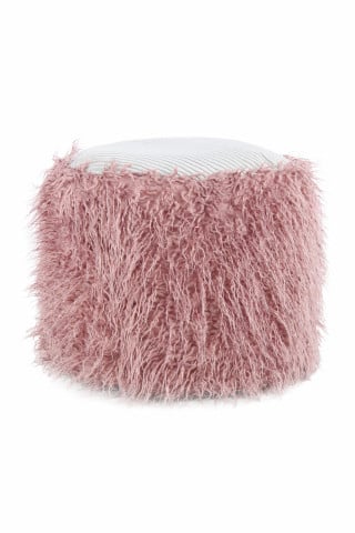 Puf tapitat Bobtail gri/roz