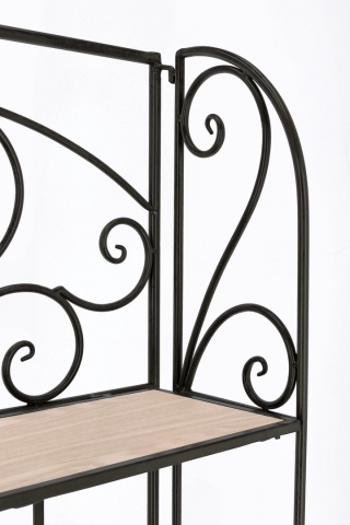 Raft Guenda cu 4 polițe, din metal și MDF, negru, 59x28x167 cm - Img 5