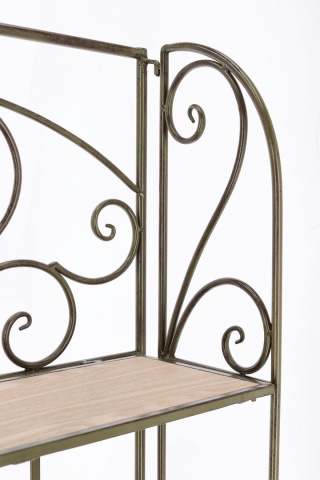 Raft Guenda cu 4 polițe, pliabil, din metal și MDF, verde închis, 59x28x167 cm - Img 6