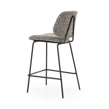 Scaun de bar Jon din Țesătură și metal taupe - Img 4