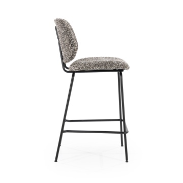 Scaun de bar Jon din Țesătură și metal taupe - Img 9