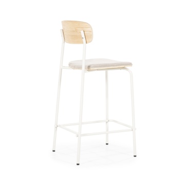 Scaun de bar Skoladin lemn de frasin bej 95 cm - Img 8