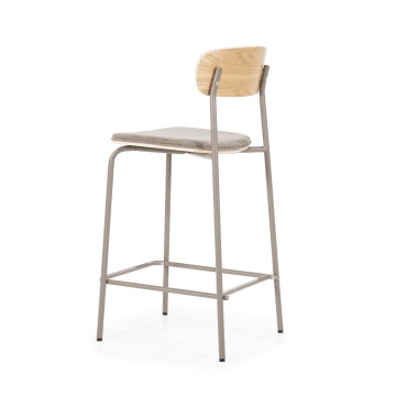 Scaun de bar Skoladin lemn de frasin taupe 95 cm - Img 4