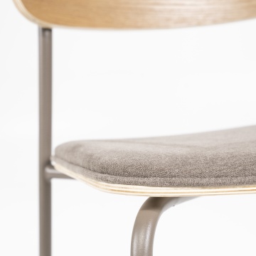 Scaun de bar Skoladin lemn de frasin taupe 95 cm - Img 14
