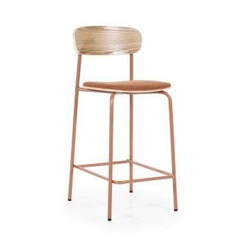 Scaun de bar Skoladin lemn de frasin teracota 95 cm - Img 10