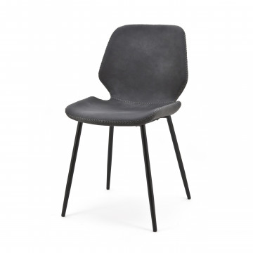 Scaun din piele sintetica Seashell negru