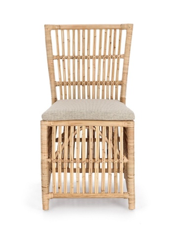 Scaun Elvas din ratan, cu pernă detașabilă, finisaj natural, 58 x 59 x 92 cm - Img 4