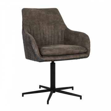 Scaun piele artificiala Lucy negru/maro