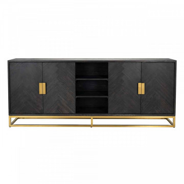 Servanta din lemn de stejar Blackbone 225 cm, 4 usi - Img 3