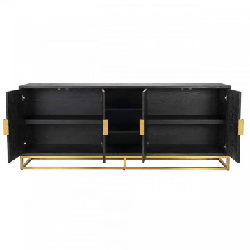 Servanta din lemn de stejar Blackbone 225 cm, 4 usi - Img 5