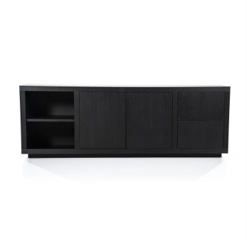 Servanta din lemn de stejar Helsinki 200cm neagra