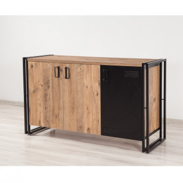 Servanta din pal melaminat Cosmo Nora pin 140x80x45 cm - Img 6