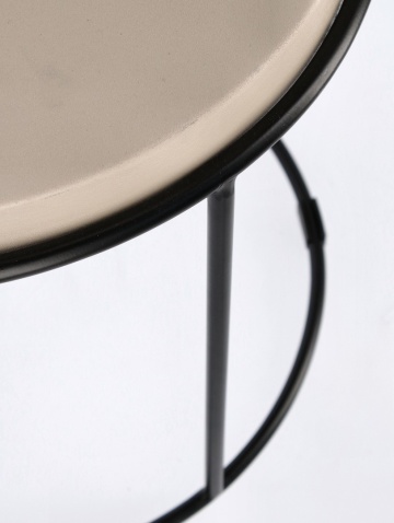 Set 2 Măsuțe de cafea rotunde din oțel, finisaj mat, bej și teracotă - Img 4
