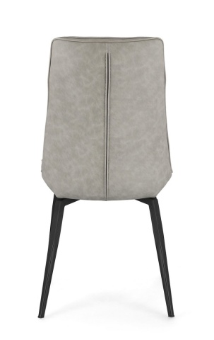Set 2 scaune Lawrence, piele ecologică și picioare din oțel vopsit, taupe, 48x64x92 cm - Img 4