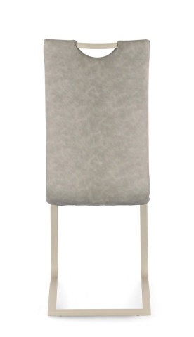 Set 4 scaune Kenneth, din piele ecologică și oțel vopsit electrostatic, Taupe, 42x56x102 cm - Img 4