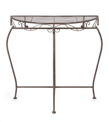 Set de 2 console Melanie, din oțel vopsit epoxidic, maro, 75x36x75 cm - Img 2