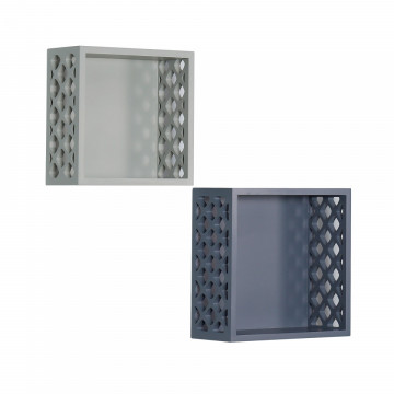 Set de 2 etajere Missouri 10,5cm/12cm x 23,5cm/27cm x 23,5cm/27cm albastru/verde