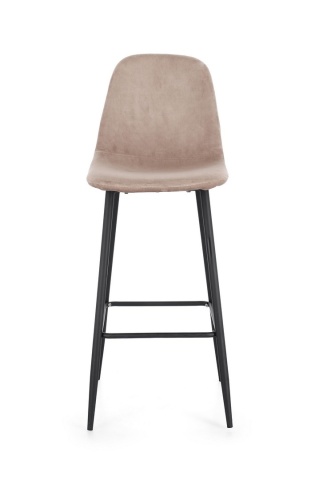 Set de 2 scaune de bar Irelia, din catifea, taupe, 46x39x103 cm - Img 4