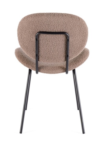 Set de 2 scaune Maddie, din țesătură bouclé și metal, maro, 52x60x80 cm - Img 5