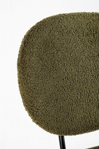 Set de 2 scaune Maddie, din țesătură bouclé și metal, verde închis, 52x59.5x79.5 cm - Img 7
