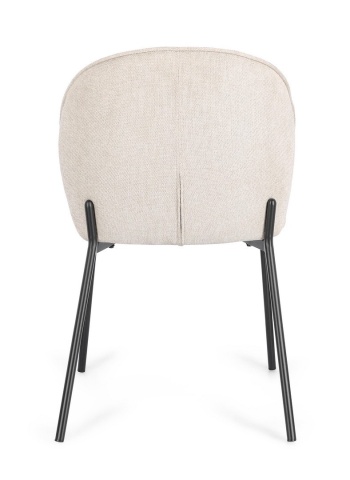 Set de 2 scaune Wendy tapitate negru/bej, 54x60x83 cm - Img 5