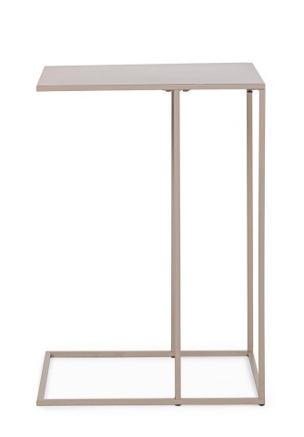 Set de 4 măsuțe laterale Alrik, rectangulare, din oțel vopsit electrostatic, bej, 40x30x58 cm - Img 2