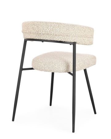 Set de 4 scaune Amaia, oțel și poliester, ivoire, 59x53x80 cm - Img 2