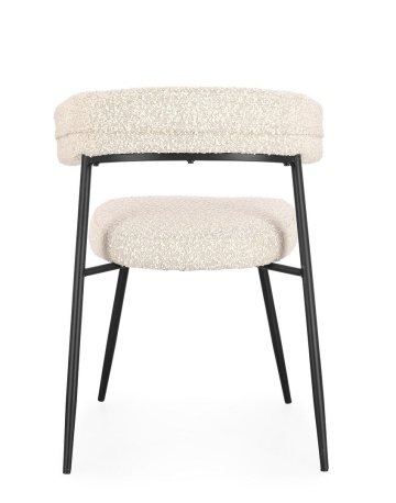 Set de 4 scaune Amaia, oțel și poliester, ivoire, 59x53x80 cm - Img 4
