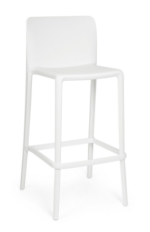 Set de 4 scaune de bar Chloris, din polipropilenă, alb, 48x44x102 cm