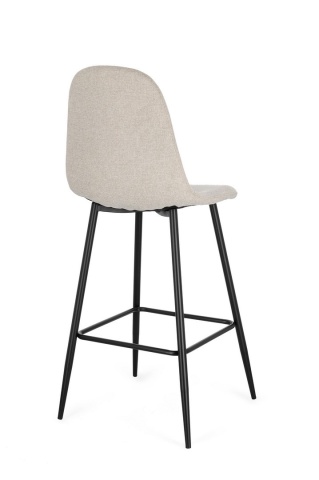 Set de 4 scaune de bar Irelia, cu picioare din oțel negru și tapițerie poliester bej, 75 cm - Img 2