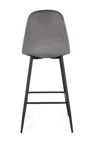 Set de 4 scaune de bar Irelia, cu picioare din oțel negru și tapițerie catifea gri închis, 75 cm - Img 4