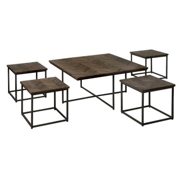 Set masute cafea din lemn masiv maro de la 40 cm
