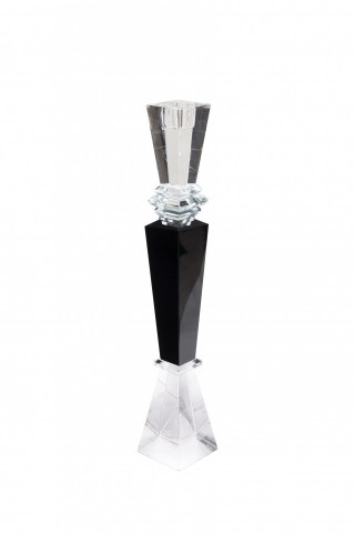 Suport lumanare din sticla de cristal Lavenda I, negru - Img 3