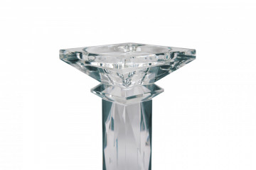Suport lumanare din sticla de cristal Petunia III, transparent - Img 2