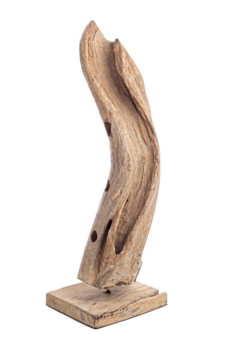 Suport sticle Adanya din rădăcină de tec, cu finisaj natural, 30x20x90 cm