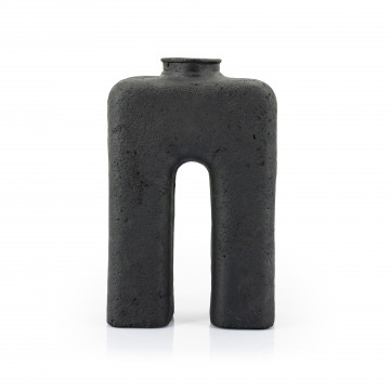 Vaza de ceramica Arca mare neagra 38 cm