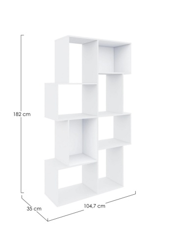 Bibliotecă Arctic din MDF albă 182 cm - Img 2