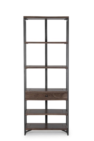 Bibliotecă Calixte cu 1 ușă din lemn de mango și oțel 202.8 cm - Img 3