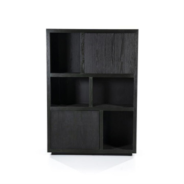 Bibliotecă din lemn de stejar Helsinki 120x170cm neagra