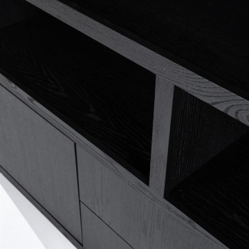 Bibliotecă din lemn de stejar Helsinki 200x220cm neagra - Img 2